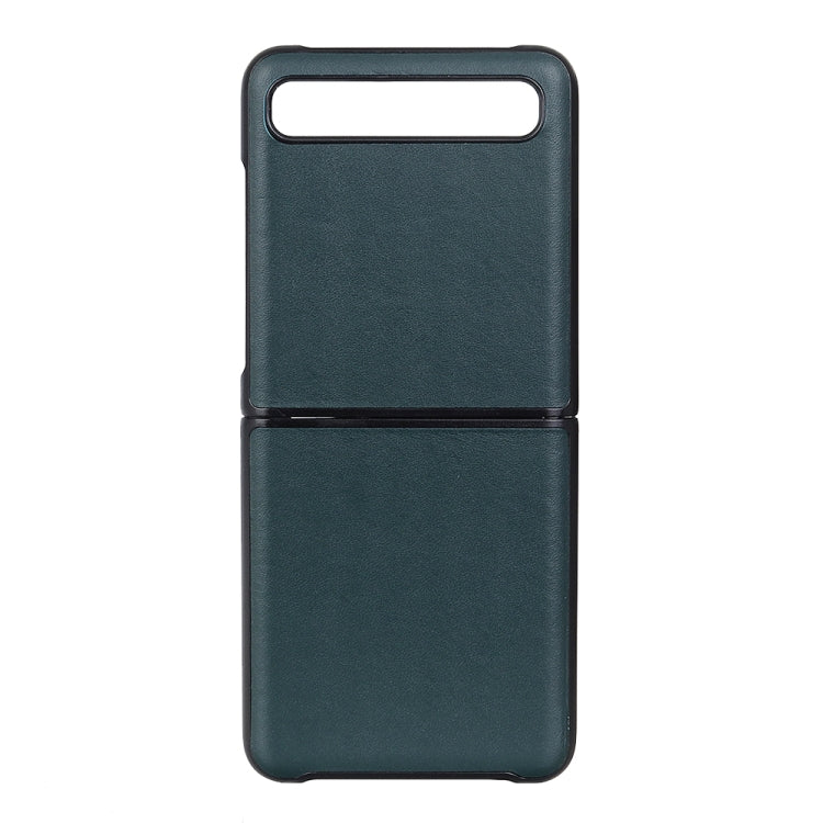For Galaxy Z Flip Genuine Leather Lambskin Texture Folding Protective Case