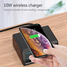 Load image into Gallery viewer, X9 9 in 1 QC 3.0 USB Interface + 6 USB Ports + PD 65W Ports + QI Wireless Fast Charging Multi-function Charger with LED Display