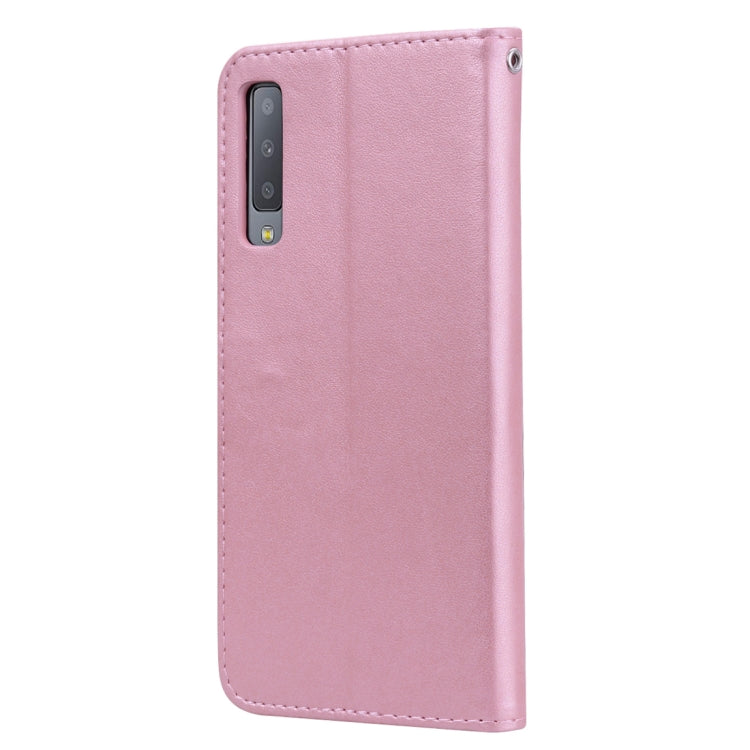 Rose Embossed Horizontal Flip PU Leather Case for Samsung Galaxy A7 (2018) , with Holder & Card Slots & Wallet
