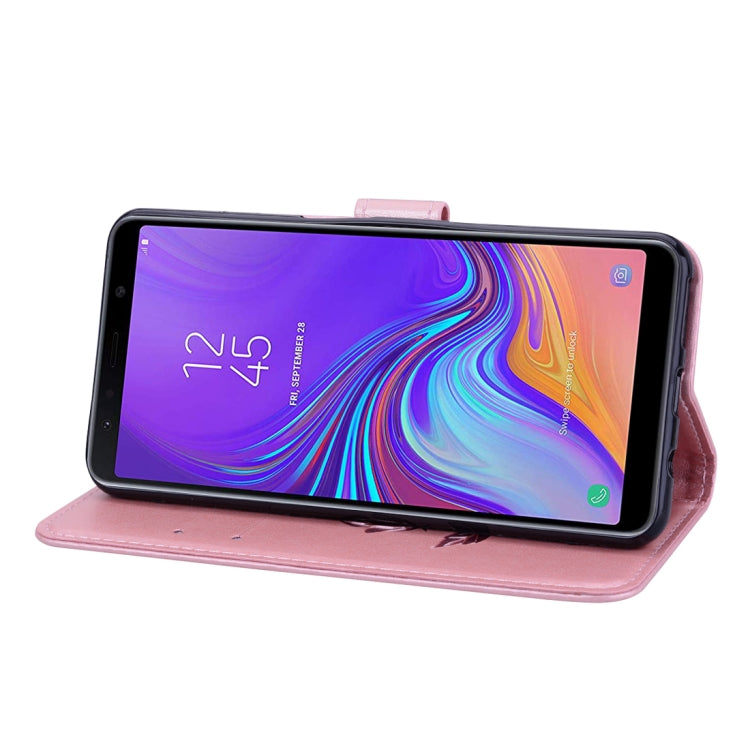 Rose Embossed Horizontal Flip PU Leather Case for Samsung Galaxy A7 (2018) , with Holder & Card Slots & Wallet