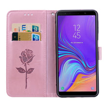 Load image into Gallery viewer, Rose Embossed Horizontal Flip PU Leather Case for Samsung Galaxy A7 (2018) , with Holder &amp; Card Slots &amp; Wallet