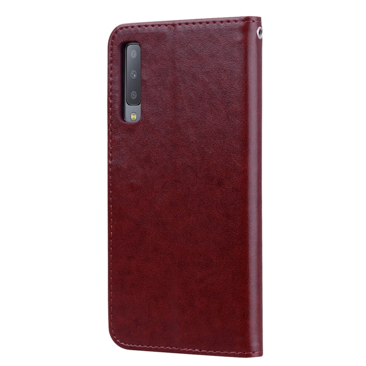 Rose Embossed Horizontal Flip PU Leather Case for Samsung Galaxy A7 (2018) , with Holder & Card Slots & Wallet