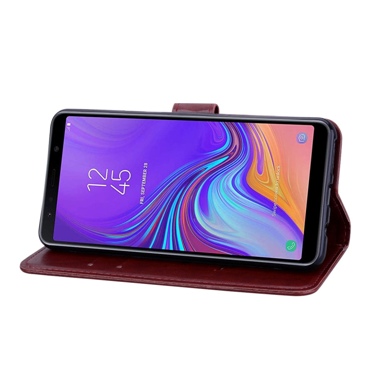 Rose Embossed Horizontal Flip PU Leather Case for Samsung Galaxy A7 (2018) , with Holder & Card Slots & Wallet