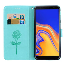 Load image into Gallery viewer, Rose Embossed Horizontal Flip PU Leather Case for Samsung Galaxy J4 Plus, with Holder &amp; Card Slots &amp; Wallet, For Samsung Galaxy J4 Plus