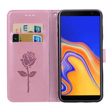 Load image into Gallery viewer, Rose Embossed Horizontal Flip PU Leather Case for Samsung Galaxy J4 Plus, with Holder &amp; Card Slots &amp; Wallet