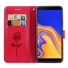 Load image into Gallery viewer, Rose Embossed Horizontal Flip PU Leather Case for Samsung Galaxy J4 Plus, with Holder &amp; Card Slots &amp; Wallet, For Samsung Galaxy J4 Plus