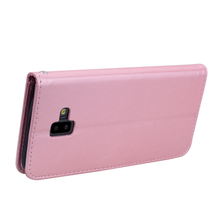 Rose Embossed Horizontal Flip PU Leather Case for Samsung Galaxy J6 Plus, with Holder & Card Slots & Wallet