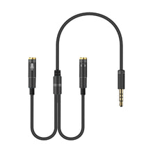 Load image into Gallery viewer, 2 in 1 3.5mm Male to Double 3.5mm Female TPE High-elastic Audio Cable Splitter, Cable Length: 32cm