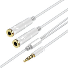 Load image into Gallery viewer, 2 in 1 3.5mm Male to Double 3.5mm Female TPE High-elastic Audio Cable Splitter, Cable Length: 32cm
