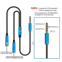 Load image into Gallery viewer, 2 in 1 3.5mm Male to Double 3.5mm Female TPE High-elastic Audio Cable Splitter, Cable Length: 32cm