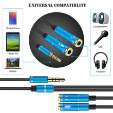 Load image into Gallery viewer, 2 in 1 3.5mm Male to Double 3.5mm Female TPE High-elastic Audio Cable Splitter, Cable Length: 32cm