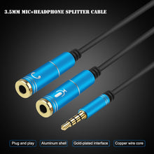 Load image into Gallery viewer, 2 in 1 3.5mm Male to Double 3.5mm Female TPE High-elastic Audio Cable Splitter, Cable Length: 32cm