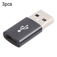 Load image into Gallery viewer, 3 PCS USB-C / Type-C Female to USB 3.0 Male Aluminum Alloy Adapter, Support Charging &amp; Transmission Data, USB 3.0
