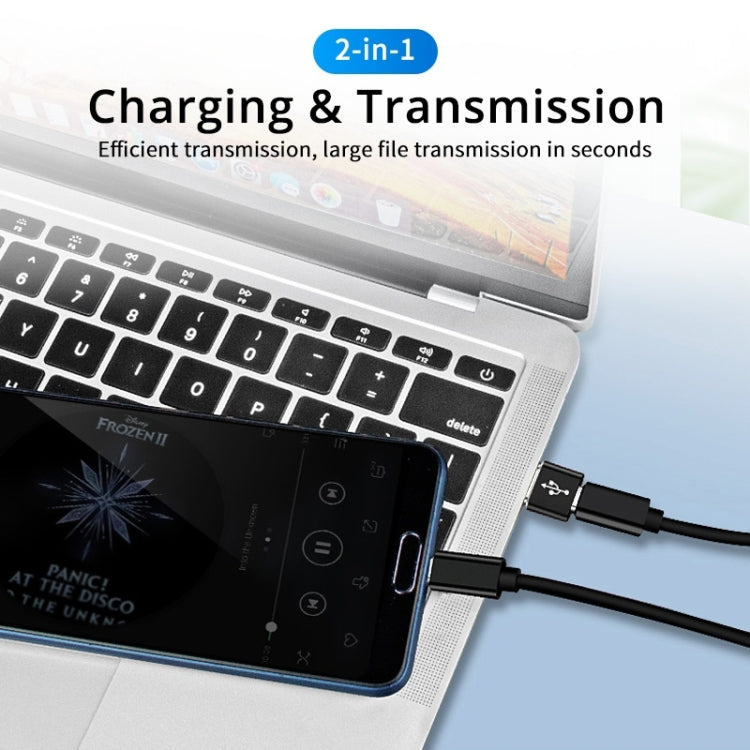 USB-C / Type-C Female to USB 2.0 Male Aluminum Alloy Adapter, Support Charging & Transmission