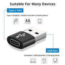 Load image into Gallery viewer, USB-C / Type-C Female to USB 2.0 Male Aluminum Alloy Adapter, Support Charging &amp; Transmission