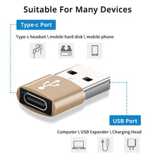 Load image into Gallery viewer, USB-C / Type-C Female to USB 2.0 Male Aluminum Alloy Adapter, Support Charging &amp; Transmission, USB 2.0