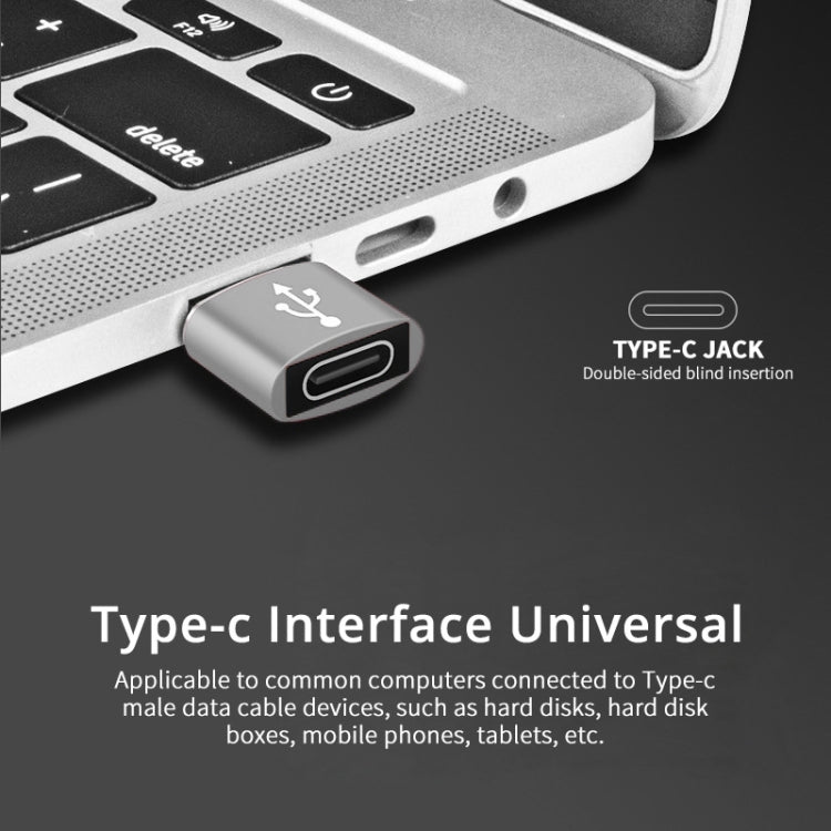 USB-C / Type-C Female to USB 2.0 Male Aluminum Alloy Adapter, Support Charging & Transmission, USB 2.0