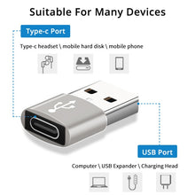 Load image into Gallery viewer, USB-C / Type-C Female to USB 2.0 Male Aluminum Alloy Adapter, Support Charging &amp; Transmission, USB 2.0