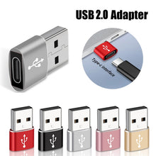 Load image into Gallery viewer, USB-C / Type-C Female to USB 2.0 Male Aluminum Alloy Adapter, Support Charging &amp; Transmission, USB 2.0