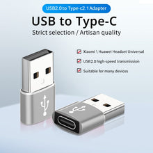 Load image into Gallery viewer, USB-C / Type-C Female to USB 2.0 Male Aluminum Alloy Adapter, Support Charging &amp; Transmission, USB 2.0