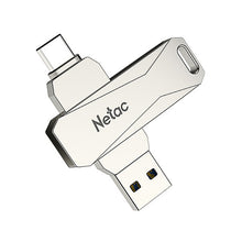Load image into Gallery viewer, Netac U782C 128GB USB-C / Type-C + USB 3.0 360 Degrees Rotation Zinc Alloy Flash Drive OTG U Disk, 128GB