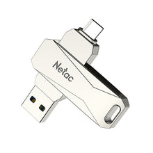 Load image into Gallery viewer, Netac U782C 128GB USB-C / Type-C + USB 3.0 360 Degrees Rotation Zinc Alloy Flash Drive OTG U Disk, 128GB
