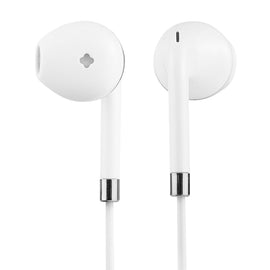 White Wire Body 3.5mm In-Ear Earphone with Line Control & Mic