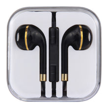 Load image into Gallery viewer, Black Wire Body 3.5mm In-Ear Earphone with Line Control &amp; Mic for iPhone, Galaxy, Huawei, Xiaomi, LG, HTC and Other Smart Phones