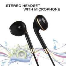 Load image into Gallery viewer, Black Wire Body 3.5mm In-Ear Earphone with Line Control &amp; Mic for iPhone, Galaxy, Huawei, Xiaomi, LG, HTC and Other Smart Phones