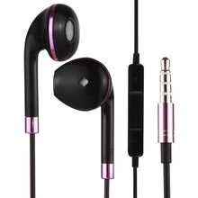 Load image into Gallery viewer, Black Wire Body 3.5mm In-Ear Earphone with Line Control &amp; Mic for iPhone, Galaxy, Huawei, Xiaomi, LG, HTC and Other Smart Phones