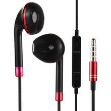 Load image into Gallery viewer, Black Wire Body 3.5mm In-Ear Earphone with Line Control &amp; Mic for iPhone, Galaxy, Huawei, Xiaomi, LG, HTC and Other Smart Phones