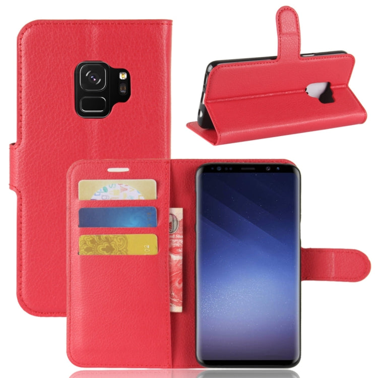 For Galaxy S9 Litchi Texture Horizontal Flip Leather Case with Holder & Wallet & Card Slots
