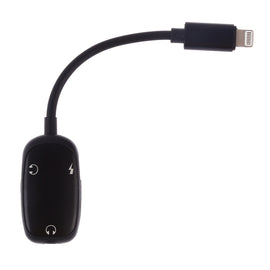 8 Pin to 8 Pin Charging Interface + 8 Pin Earphone Interface + 3.5mm Audio Interface Earphone Adapter, Black, Pink, Gold, Red, Silver