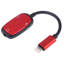 Load image into Gallery viewer, 8 Pin to 8 Pin Charging Interface + 8 Pin Earphone Interface + 3.5mm Audio Interface Earphone Adapter, Black, Pink, Gold, Red, Silver