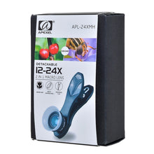 Load image into Gallery viewer, APEXEL APL-24X-H 2 in 1 Universal External 12X &amp; 24X Macro Mobile Phone Lens with Lens Hood