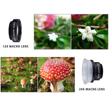 Load image into Gallery viewer, APEXEL APL-24X-H 2 in 1 Universal External 12X &amp; 24X Macro Mobile Phone Lens with Lens Hood