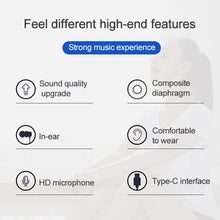 Load image into Gallery viewer, USB-C / Type-C Interface In Ear Wired Mega Bass Earphone with Mic