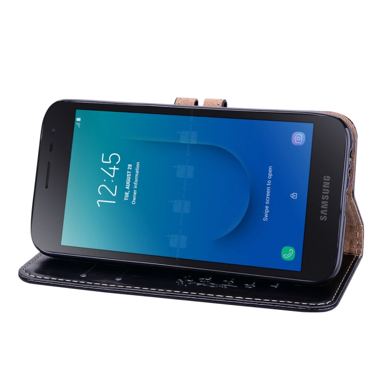 Business Style Oil Wax Texture Horizontal Flip Leather Case for Galaxy J2 Core, with Holder & Card Slots & Wallet