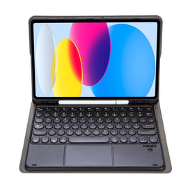 For iPad 11 2025 / 10th Gen 10.9 2022 YA10B-A Lambskin Texture Bluetooth Touch Keyboard Leather Tablet Case with Pen Slot, YA10B-A