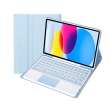 Load image into Gallery viewer, For iPad 11 2025 / 10th Gen 10.9 2022 YA10B-A Lambskin Texture Bluetooth Touch Keyboard Leather Tablet Case with Pen Slot, YA10B-A