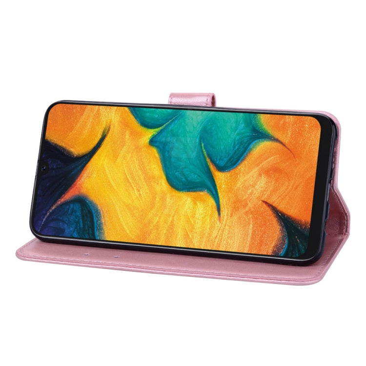 Rose Embossed Horizontal Flip PU Leather Case for Galaxy A30 / A20, with Holder & Card Slots & Wallet