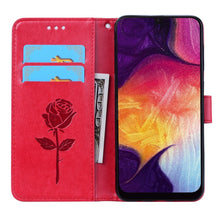 Load image into Gallery viewer, Rose Embossed Horizontal Flip PU Leather Case for Galaxy A50, with Holder &amp; Card Slots &amp; Wallet, For Samsung Galaxy A50
