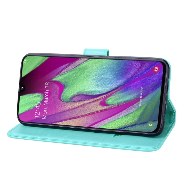 Rose Embossed Horizontal Flip PU Leather Case for Galaxy A40, with Holder & Card Slots & Wallet