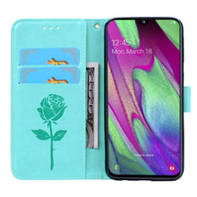 Load image into Gallery viewer, Rose Embossed Horizontal Flip PU Leather Case for Galaxy A40, with Holder &amp; Card Slots &amp; Wallet