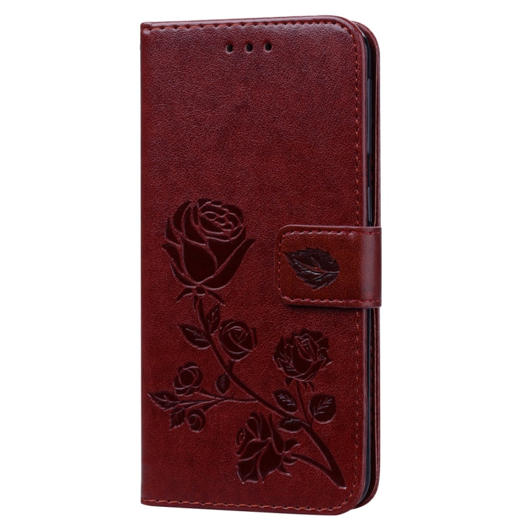 Rose Embossed Horizontal Flip PU Leather Case for Galaxy A40, with Holder & Card Slots & Wallet