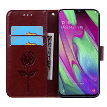 Load image into Gallery viewer, Rose Embossed Horizontal Flip PU Leather Case for Galaxy A40, with Holder &amp; Card Slots &amp; Wallet
