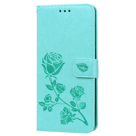 Rose Embossed Horizontal Flip PU Leather Case for Galaxy A70, with Holder & Card Slots & Wallet