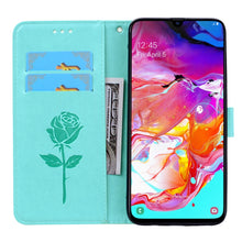 Load image into Gallery viewer, Rose Embossed Horizontal Flip PU Leather Case for Galaxy A70, with Holder &amp; Card Slots &amp; Wallet