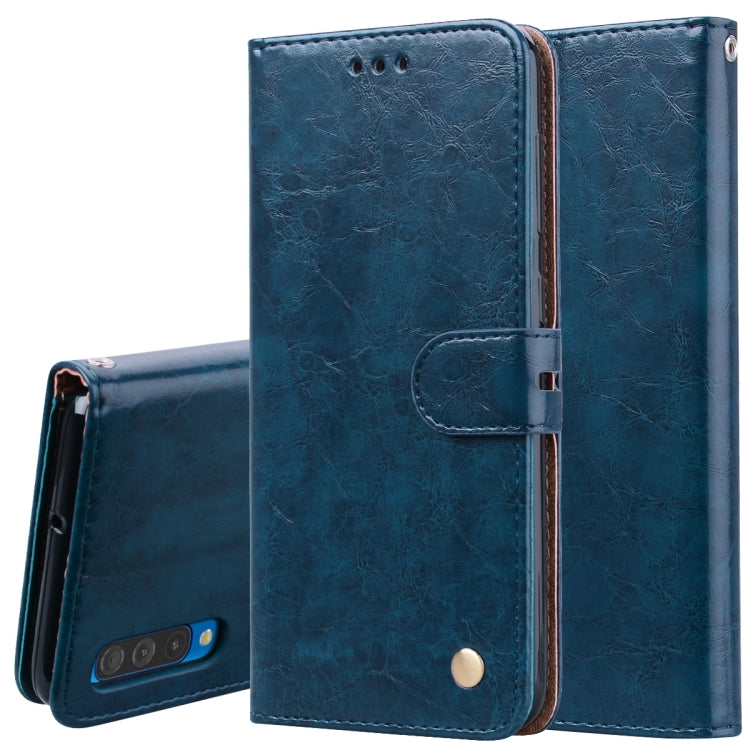 Business Style Oil Wax Texture Horizontal Flip Leather Case for Galaxy A50, with Holder & Card Slots & Wallet