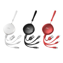 Load image into Gallery viewer, REMAX RC-185th 3 in 1 2.1A USB to 8 Pin + USB-C / Type-C + Micro USB Sury Series Telescopic Charging Data Cable